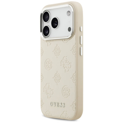 Θήκη MagSafe για Apple iPhone 17 Pro, Guess, Peony Hot Stamp Script, Μπεζ