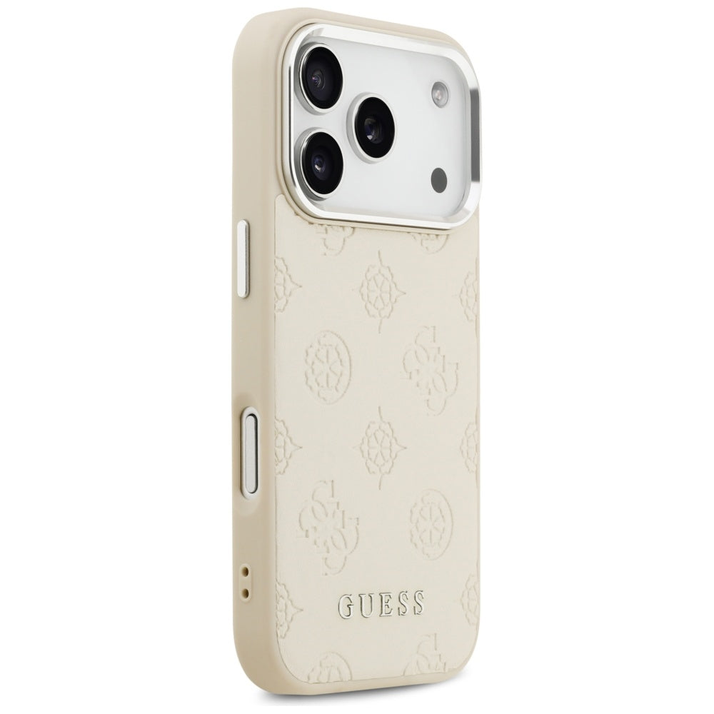 Θήκη MagSafe για Apple iPhone 17 Pro, Guess, Peony Hot Stamp Script, Μπεζ