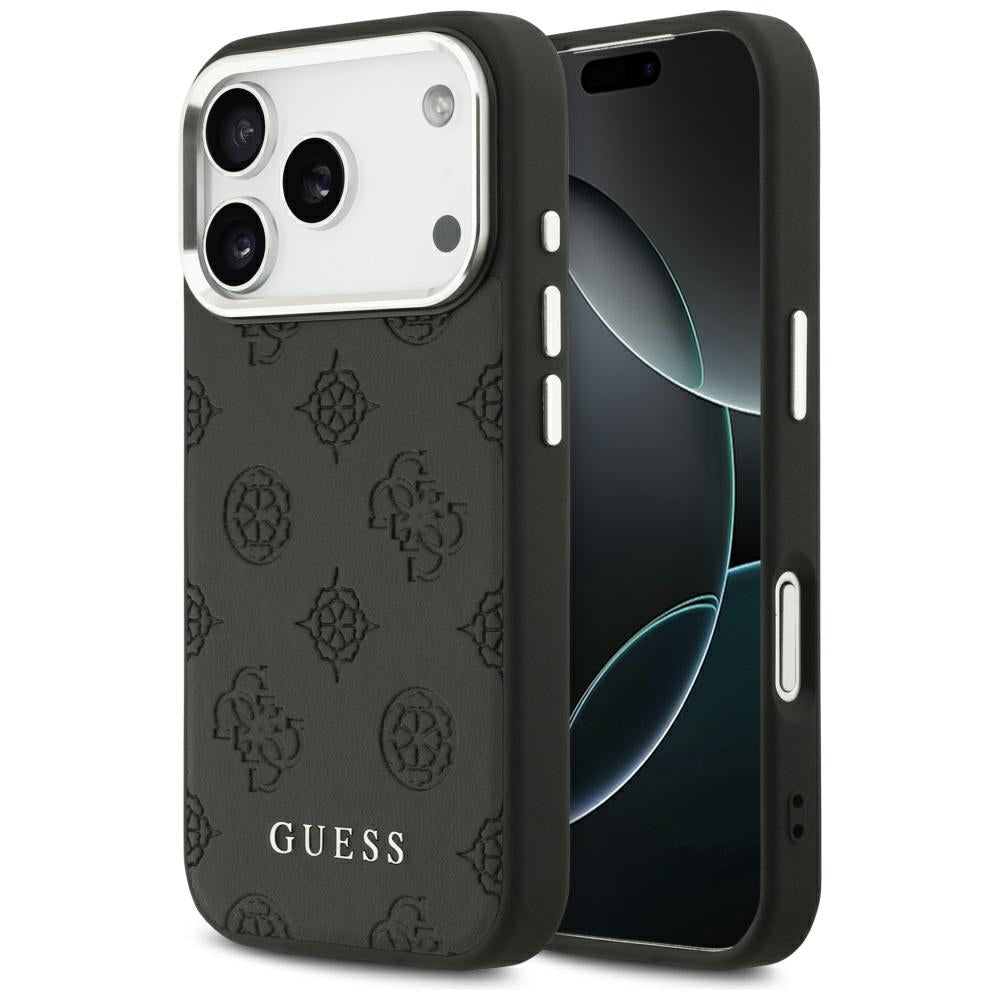 Θήκη MagSafe για Apple iPhone 17 Pro, Guess, Peony Hot Stamp Script, Μαύρη