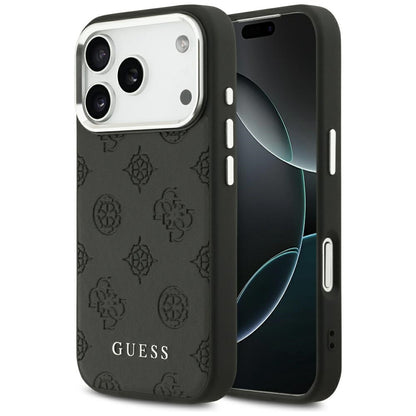 Θήκη MagSafe για Apple iPhone 17 Pro, Guess, Peony Hot Stamp Script, Μαύρη