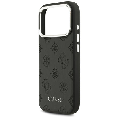 Θήκη MagSafe για Apple iPhone 17 Pro, Guess, Peony Hot Stamp Script, Μαύρη