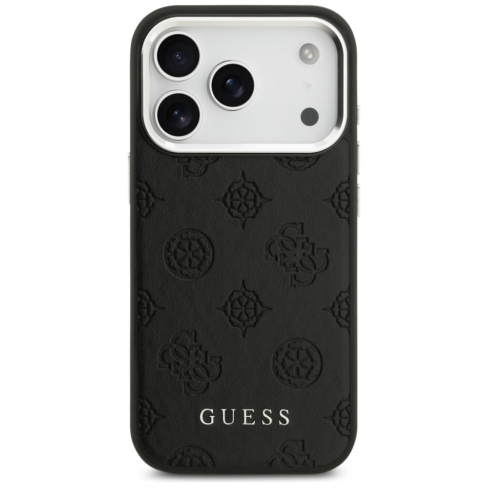 Θήκη MagSafe για Apple iPhone 17 Pro, Guess, Peony Hot Stamp Script, Μαύρη