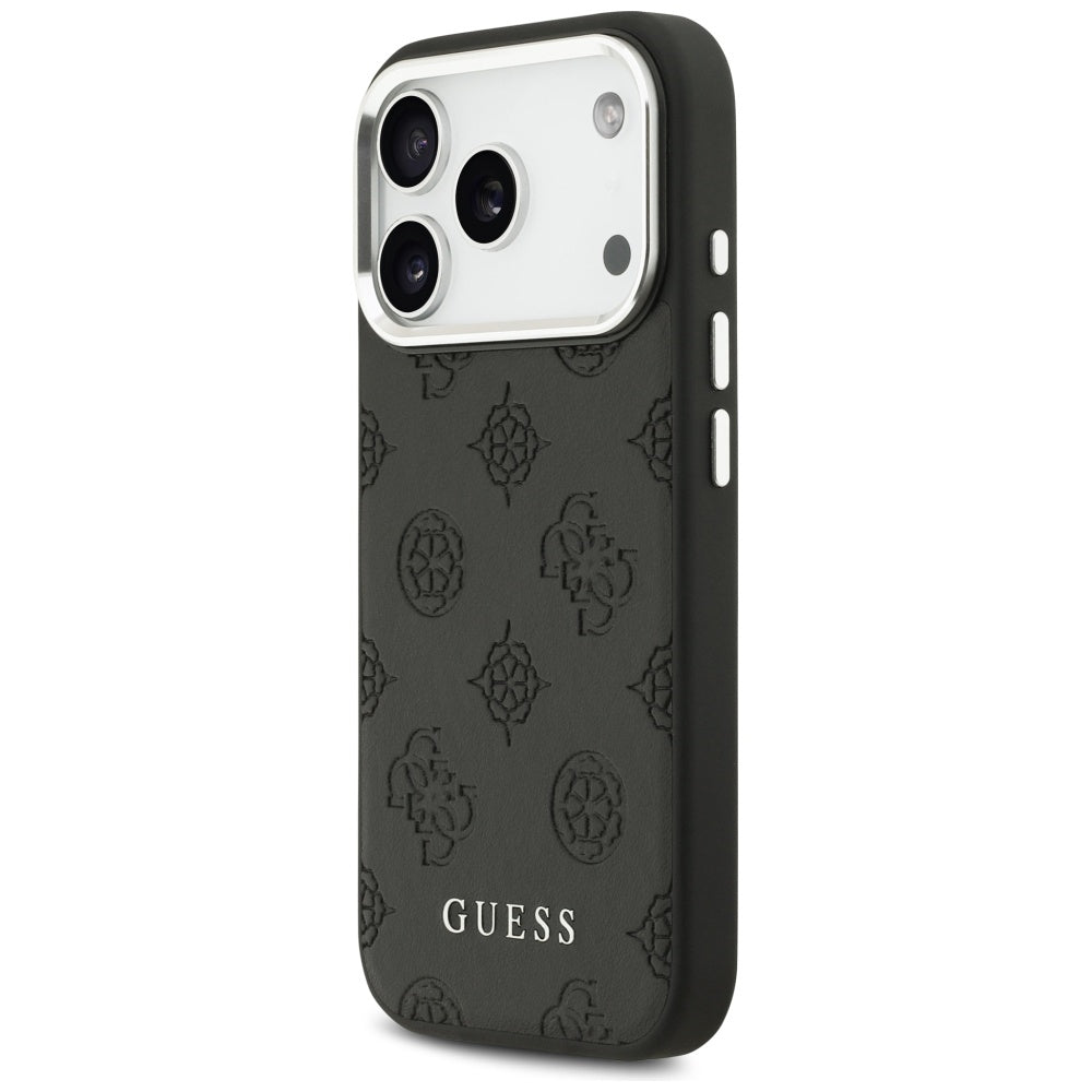 Θήκη MagSafe για Apple iPhone 17 Pro, Guess, Peony Hot Stamp Script, Μαύρη