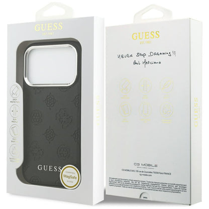 Θήκη MagSafe για Apple iPhone 17 Pro, Guess, Peony Hot Stamp Script, Μαύρη