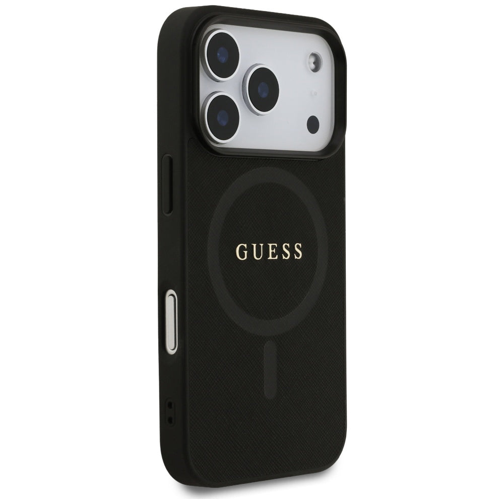 Θήκη MagSafe για Apple iPhone 17 Pro, Guess, Saffiano Classic Logo, Μαύρη