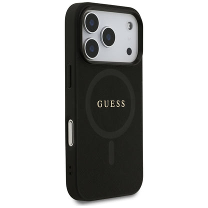 Θήκη MagSafe για Apple iPhone 17 Pro, Guess, Saffiano Classic Logo, Μαύρη