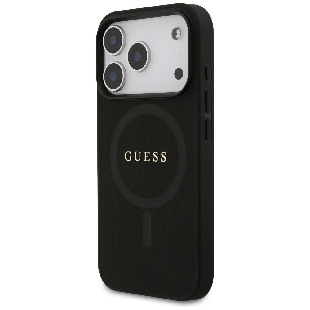 Θήκη MagSafe για Apple iPhone 17 Pro, Guess, Saffiano Classic Logo, Μαύρη