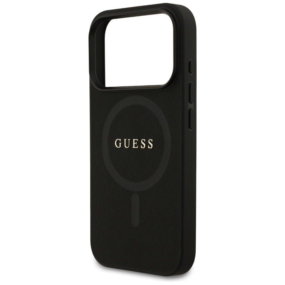 Θήκη MagSafe για Apple iPhone 17 Pro, Guess, Saffiano Classic Logo, Μαύρη