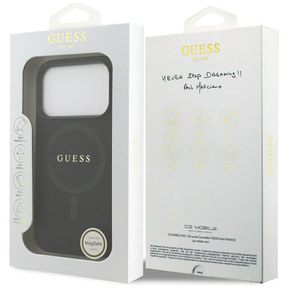 Θήκη MagSafe για Apple iPhone 17 Pro, Guess, Saffiano Classic Logo, Μαύρη