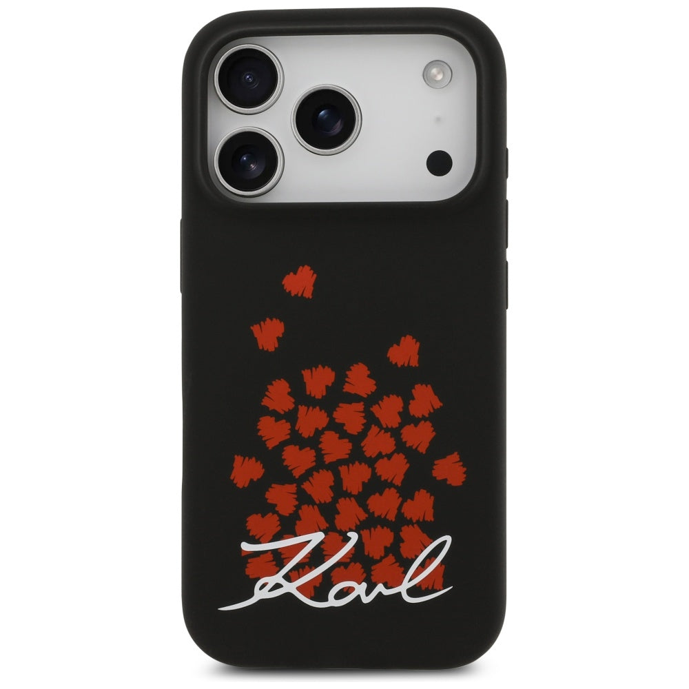 Θήκη MagSafe για Apple iPhone 17 Pro, Karl Lagerfeld, Heart Sign Logo, Μαύρη