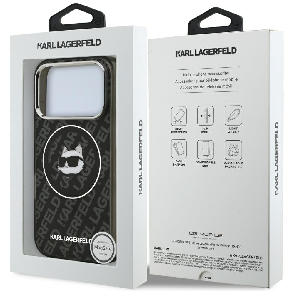 MagSafe Case for Apple iPhone 17 Pro, Karl Lagerfeld, IML Choupette's Head, Black