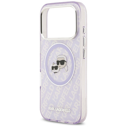 Θήκη MagSafe για Apple iPhone 17 Pro, Karl Lagerfeld, IML Glitter Karl & Choupette`s Heads, Μωβ
