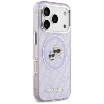 Θήκη MagSafe για Apple iPhone 17 Pro, Karl Lagerfeld, IML Glitter Karl & Choupette`s Heads, Μωβ