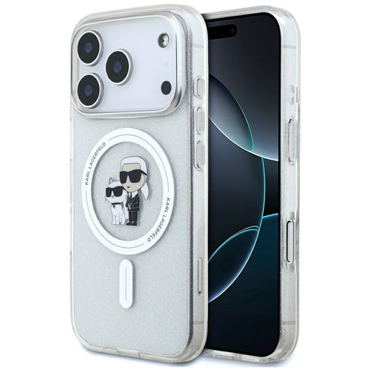Θήκη MagSafe για Apple iPhone 17 Pro, Karl Lagerfeld, IML Glitter Karl & Choupette, Διάφανη