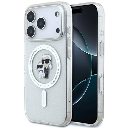 Θήκη MagSafe για Apple iPhone 17 Pro, Karl Lagerfeld, IML Glitter Karl & Choupette, Διάφανη