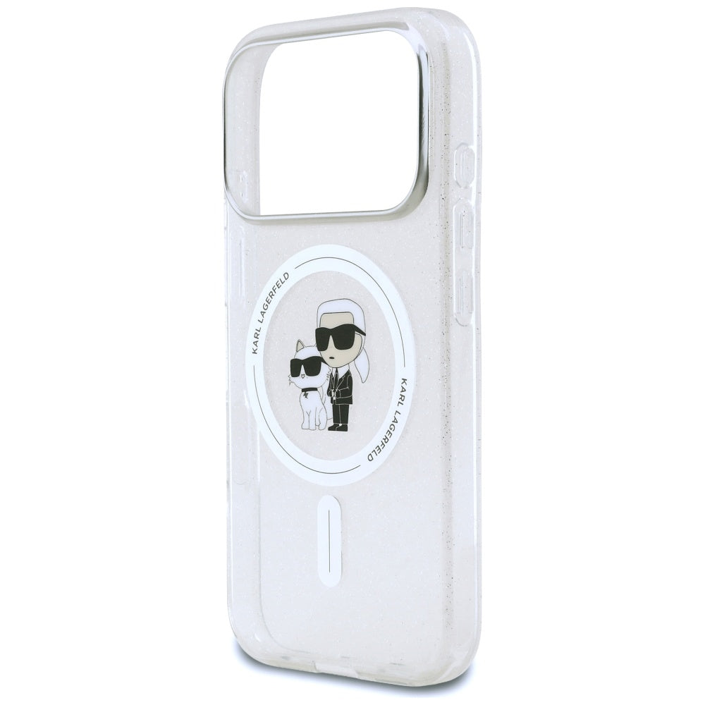 Θήκη MagSafe για Apple iPhone 17 Pro, Karl Lagerfeld, IML Glitter Karl & Choupette, Διάφανη
