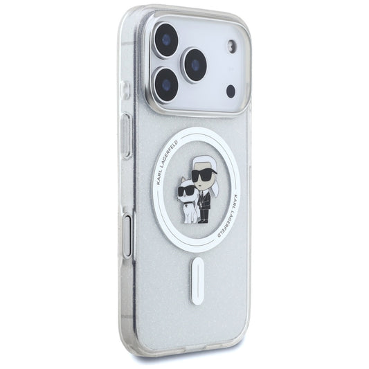Θήκη MagSafe για Apple iPhone 17 Pro, Karl Lagerfeld, IML Glitter Karl & Choupette, Διάφανη