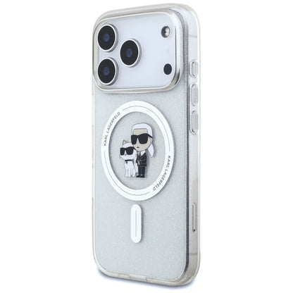 Θήκη MagSafe για Apple iPhone 17 Pro, Karl Lagerfeld, IML Glitter Karl & Choupette, Διάφανη