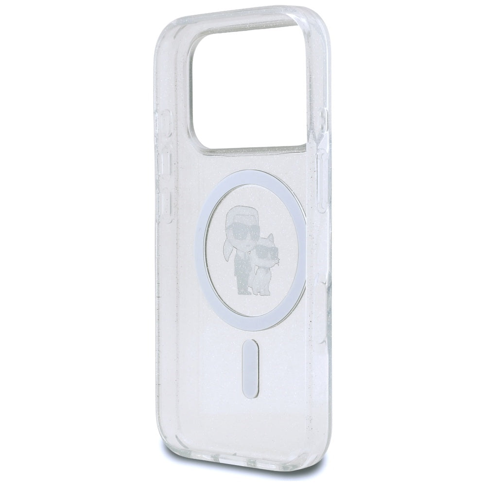 Θήκη MagSafe για Apple iPhone 17 Pro, Karl Lagerfeld, IML Glitter Karl & Choupette, Διάφανη