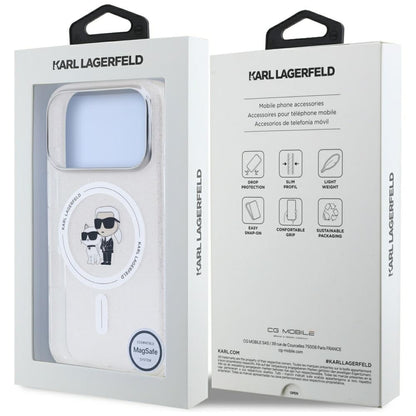 Θήκη MagSafe για Apple iPhone 17 Pro, Karl Lagerfeld, IML Glitter Karl & Choupette, Διάφανη
