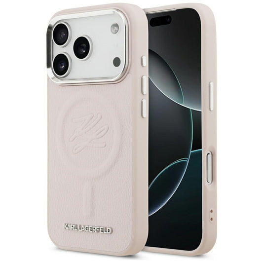 Θήκη MagSafe για Apple iPhone 17 Pro, Karl Lagerfeld, Initial & Metal Logo, Ροζ