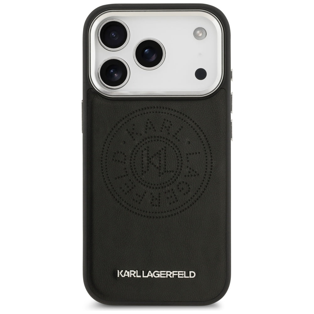 Θήκη MagSafe για Apple iPhone 17 Pro, Karl Lagerfeld, Point & Metal Logo, Μαύρη