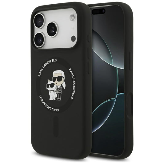 Θήκη MagSafe για Apple iPhone 17 Pro, Karl Lagerfeld, Ring Karl & Choupette, Μαύρη