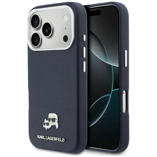 Θήκη MagSafe για Apple iPhone 17 Pro, Karl Lagerfeld, Saffiano Karl & Choupette Pins, Μπλε