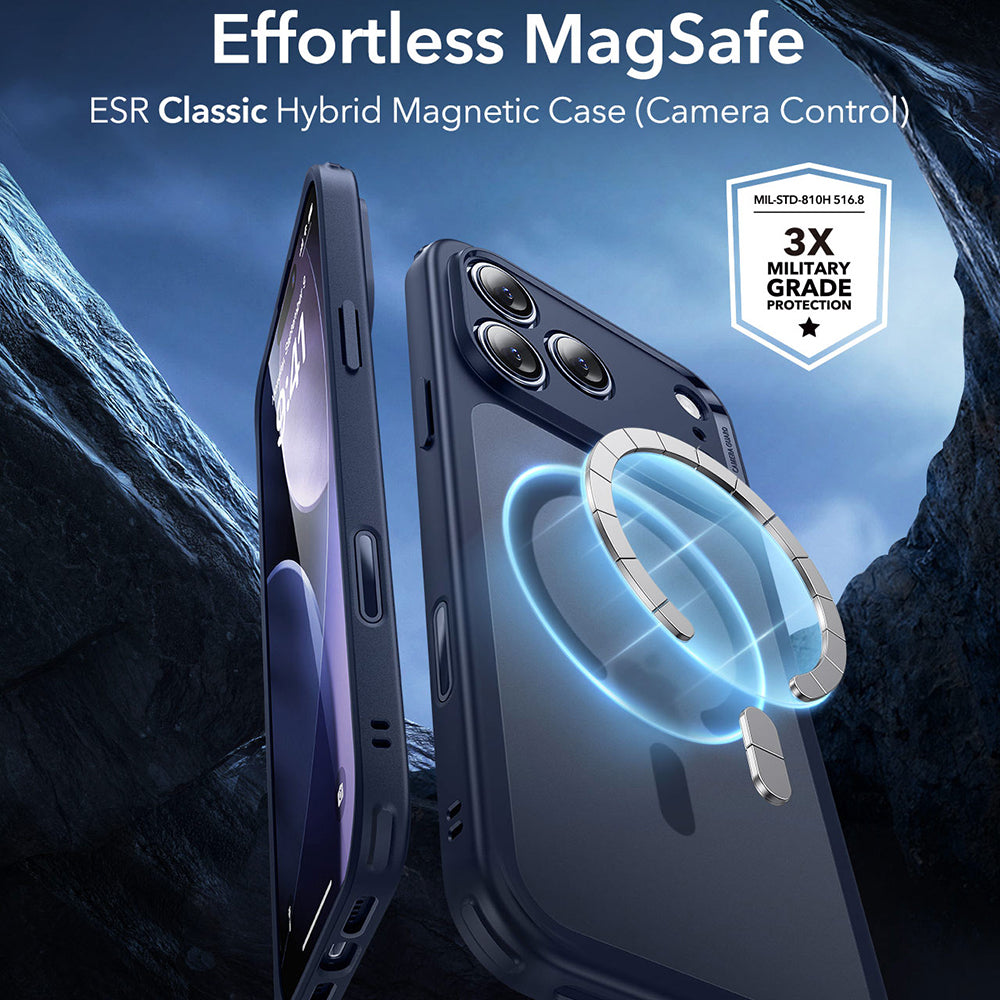 Θήκη MagSafe για Apple iPhone 17 Pro Max, ESR, Classic Hybrid, Σατινέ Μπλε