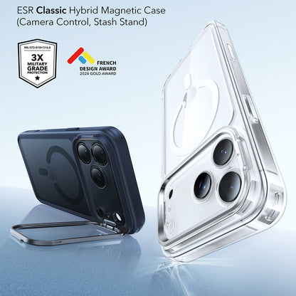 Θήκη MagSafe για Apple iPhone 17 Pro Max, ESR, Classic Hybrid Kickstand, Σατινέ Μπλε