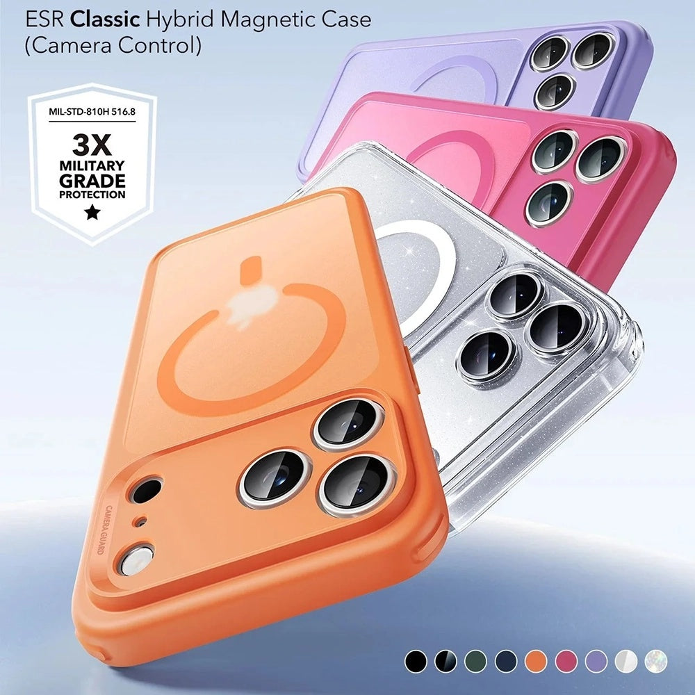 MagSafe Case for Apple iPhone 17 Pro Max, ESR, Classic Hybrid Slide, Satin Orange