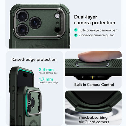 Θήκη MagSafe για Apple iPhone 17 Pro Max, ESR, Cyber Armor Kickstand, Πράσινη