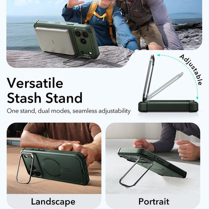 Θήκη MagSafe για Apple iPhone 17 Pro Max, ESR, Cyber Armor Kickstand, Πράσινη