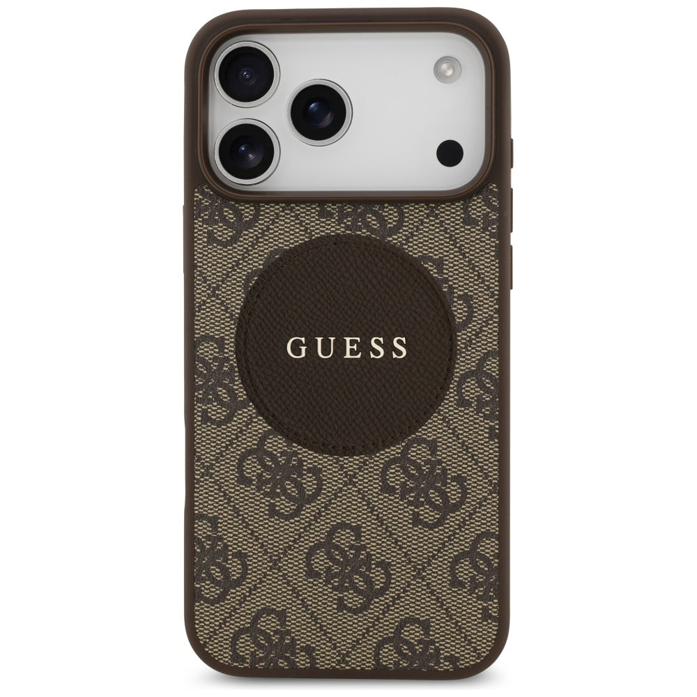 Θήκη MagSafe για Apple iPhone 17 Pro Max, Guess, 4G Circle Classic Logo, Καφέ