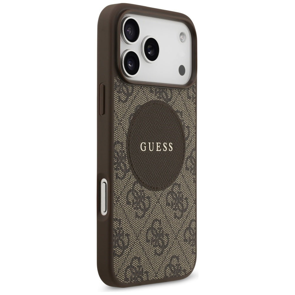 Θήκη MagSafe για Apple iPhone 17 Pro Max, Guess, 4G Circle Classic Logo, Καφέ