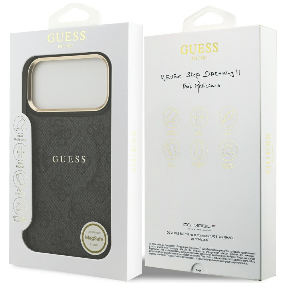 Θήκη MagSafe για Apple iPhone 17 Pro Max, Guess, 4G Classic, Μαύρη