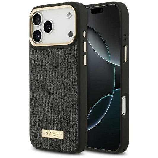 Θήκη MagSafe για Apple iPhone 17 Pro Max, Guess, 4G Logo Plate, Μαύρη