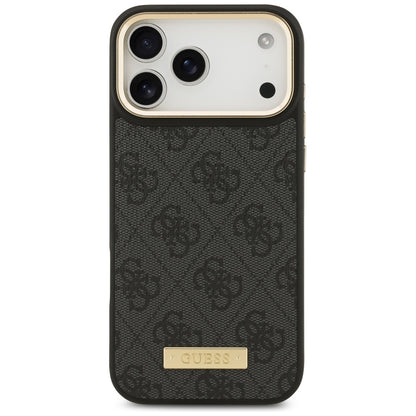 Θήκη MagSafe για Apple iPhone 17 Pro Max, Guess, 4G Logo Plate, Μαύρη
