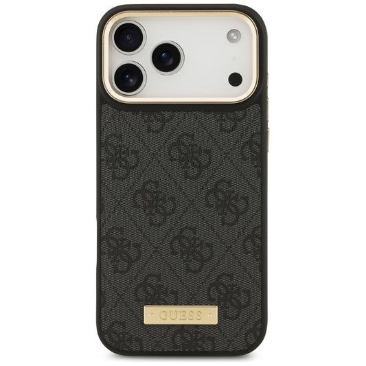 Θήκη MagSafe για Apple iPhone 17 Pro Max, Guess, 4G Logo Plate, Μαύρη