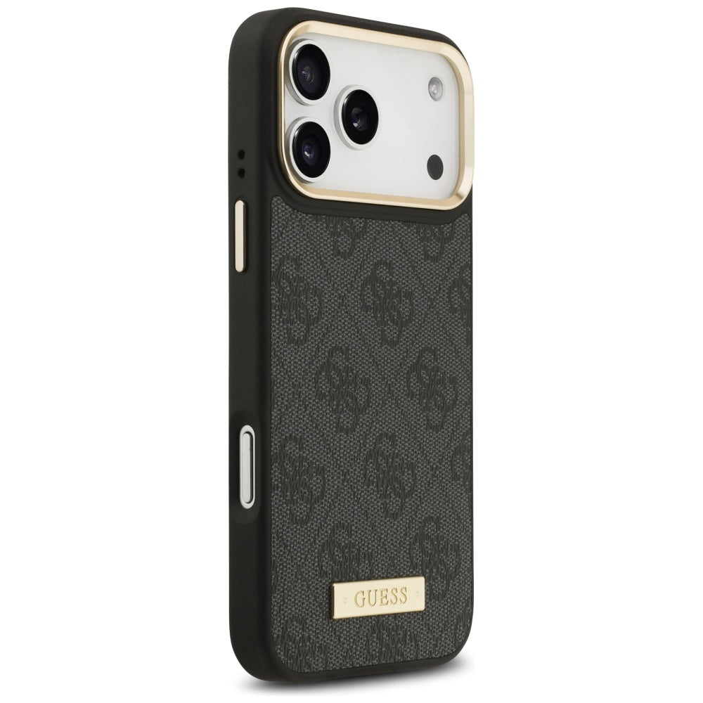 Θήκη MagSafe για Apple iPhone 17 Pro Max, Guess, 4G Logo Plate, Μαύρη