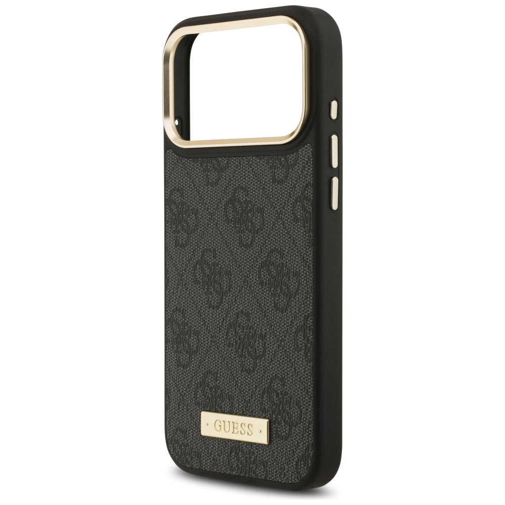 Θήκη MagSafe για Apple iPhone 17 Pro Max, Guess, 4G Logo Plate, Μαύρη
