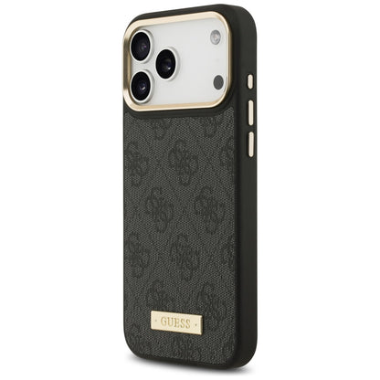 Θήκη MagSafe για Apple iPhone 17 Pro Max, Guess, 4G Logo Plate, Μαύρη