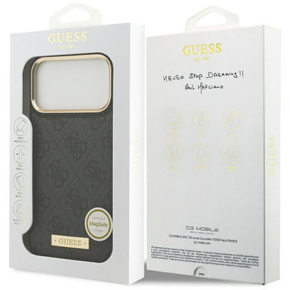 Θήκη MagSafe για Apple iPhone 17 Pro Max, Guess, 4G Logo Plate, Μαύρη