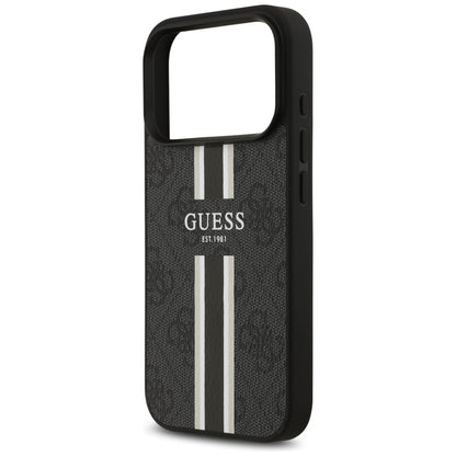 MagSafe Case for Apple iPhone 17 Pro Max, Guess, 4G Printed Stripes, Black