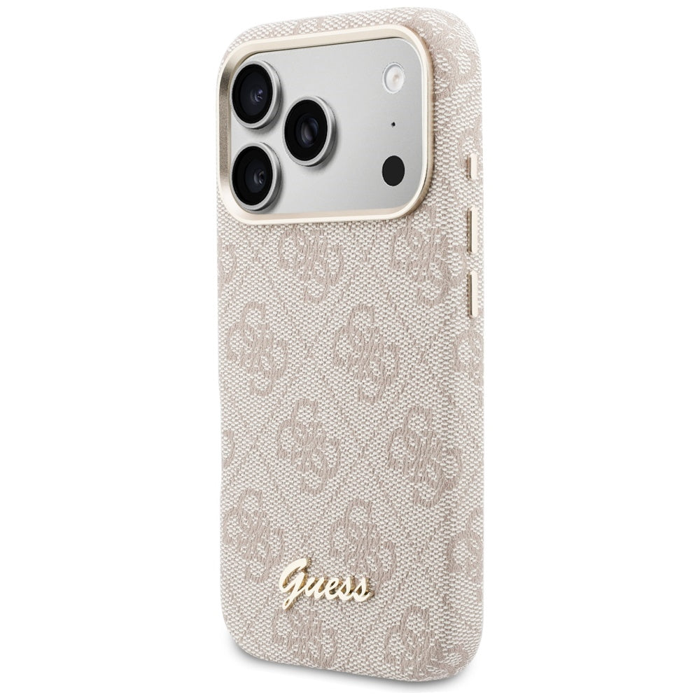 Θήκη MagSafe για Apple iPhone 17 Pro Max, Guess, 4G Script Logo, Ροζ