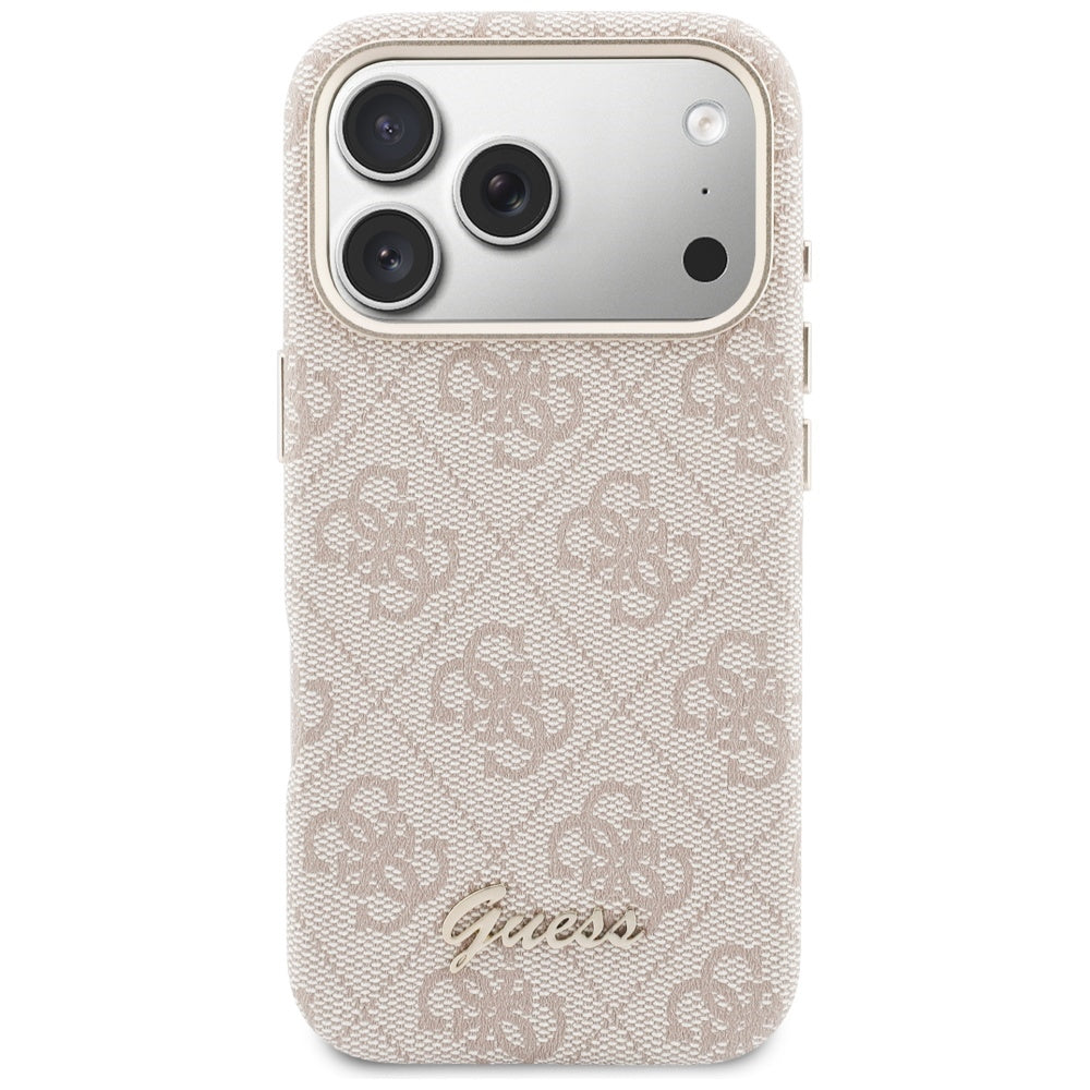 Θήκη MagSafe για Apple iPhone 17 Pro Max, Guess, 4G Script Logo, Ροζ