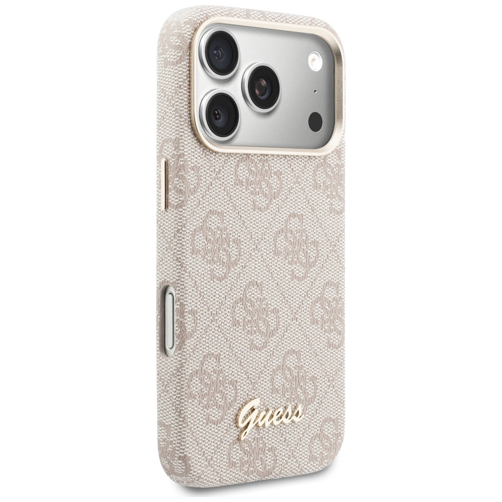Θήκη MagSafe για Apple iPhone 17 Pro Max, Guess, 4G Script Logo, Ροζ