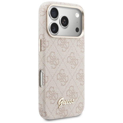 Θήκη MagSafe για Apple iPhone 17 Pro Max, Guess, 4G Script Logo, Ροζ
