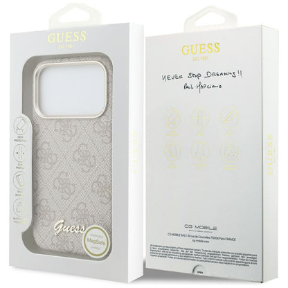 Θήκη MagSafe για Apple iPhone 17 Pro Max, Guess, 4G Script Logo, Ροζ