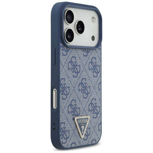 Θήκη MagSafe για Apple iPhone 17 Pro Max, Guess, 4G Triangle Strass, Μπλε